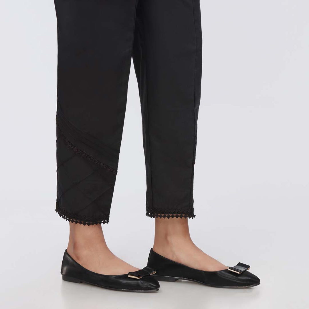 Black Laced Cambric Slim Fit Trouser PW3610