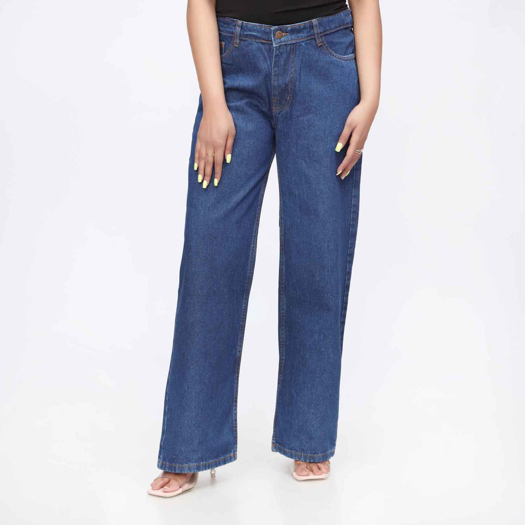 Blue Flapper Fit Denim Pant PW3616