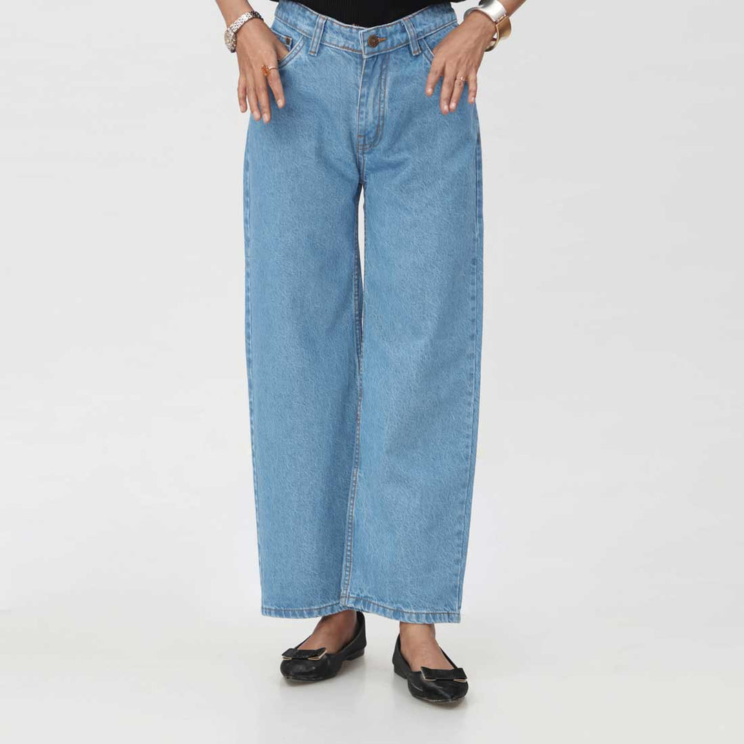 Sky Blue Flapper Denim Pant PW3617