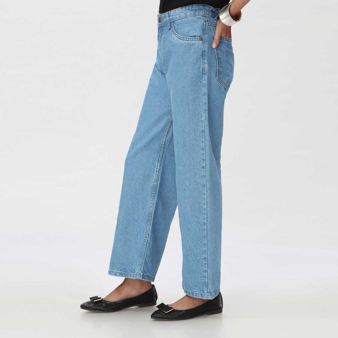 Sky Blue Flapper Denim Pant PW3617