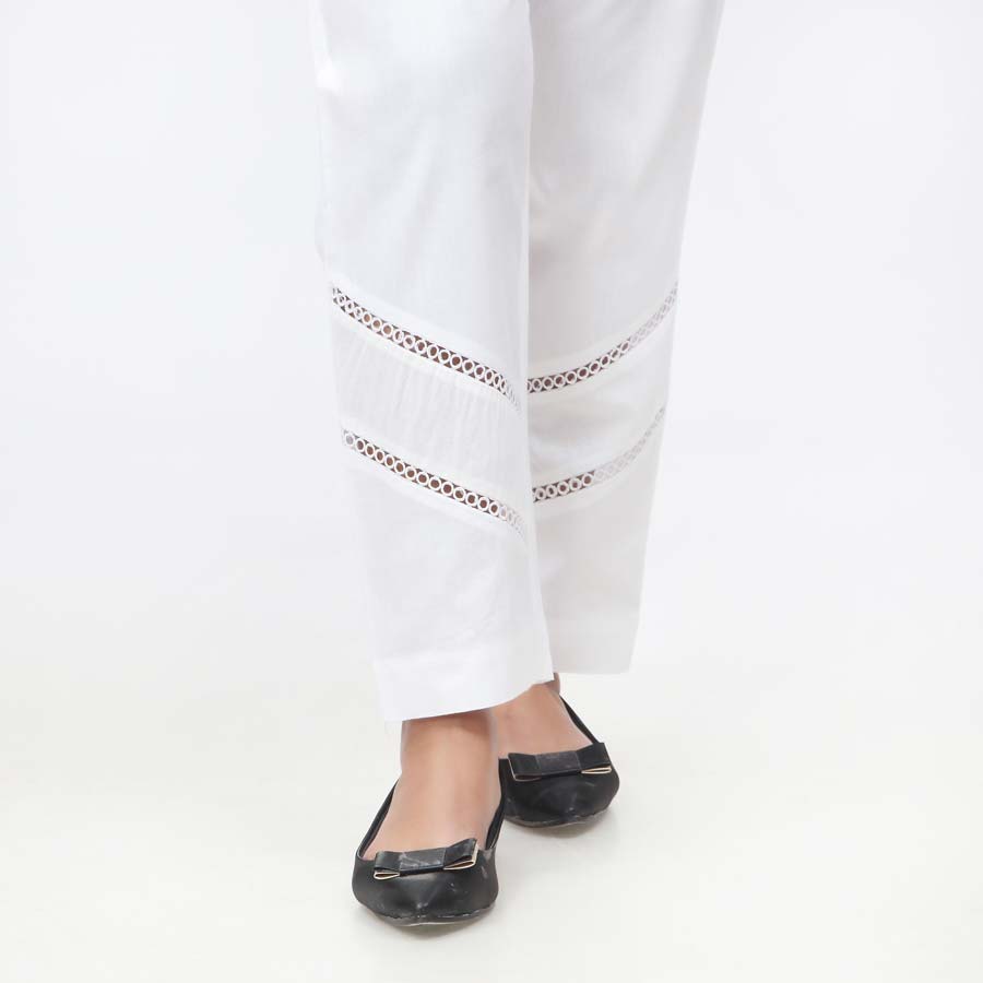 White Laced Cambric Slim Fit Trouser PW3654