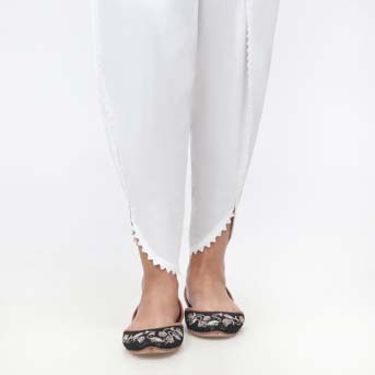 White Cambric Tulip Shalwar PW3656