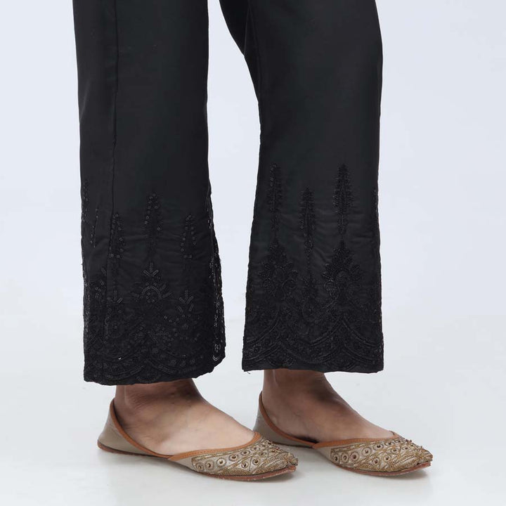 Black Embroidered Cambric Trouser PW3660