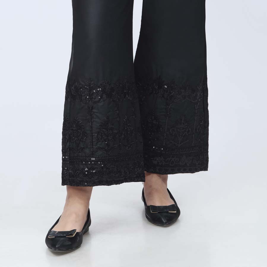 Black Embroidered Cambric Trouser PW3663