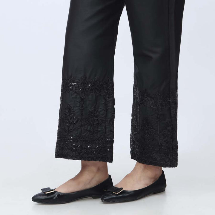 Black Embroidered Cambric Trouser PW3663