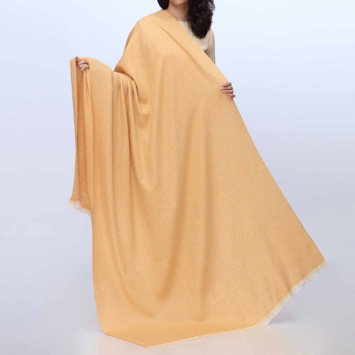 Yellow Winter Jacquard Shawl PW3705