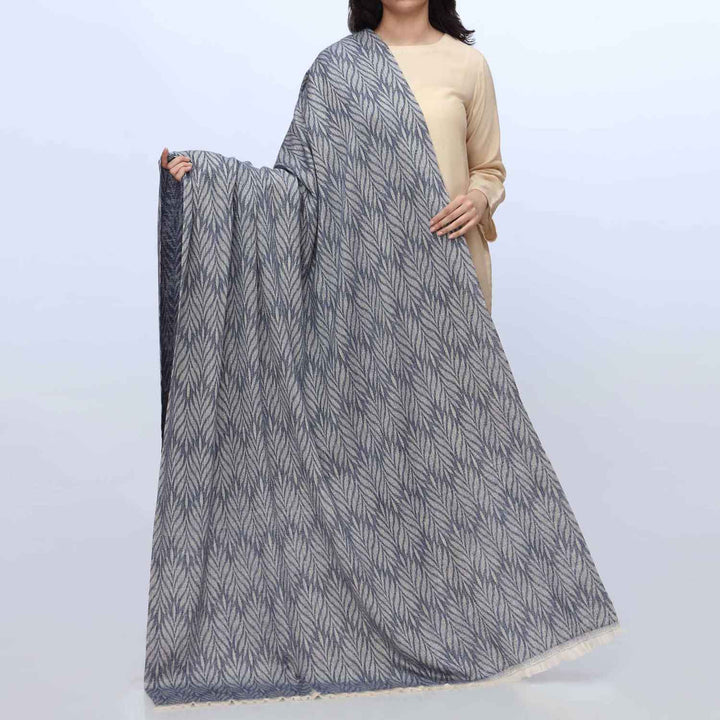 Blue Winter Jacquard Shawl PW3706