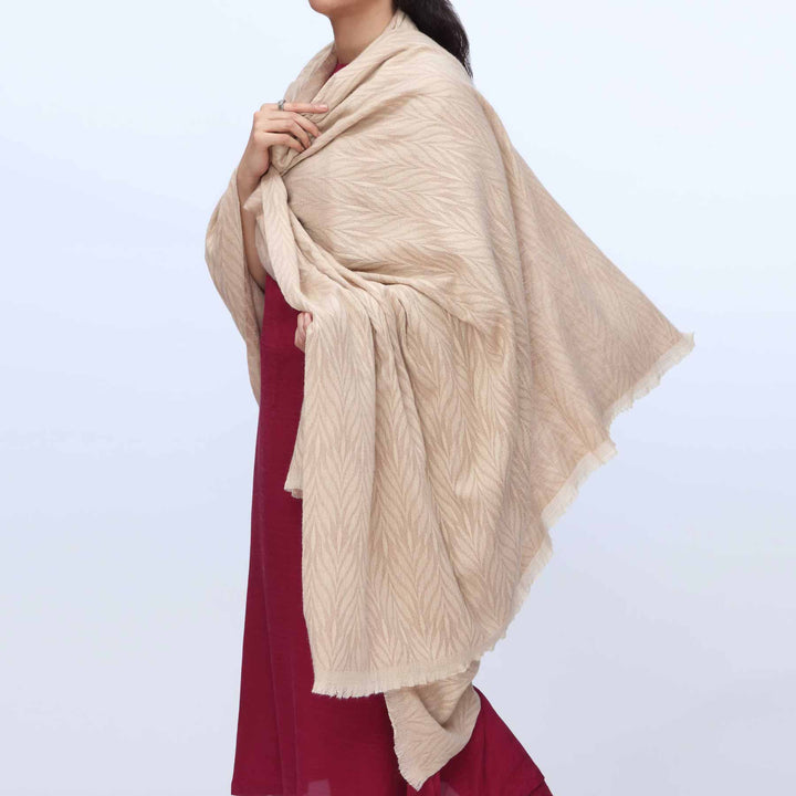 Khaki Winter Jacquard Shawl PW3706