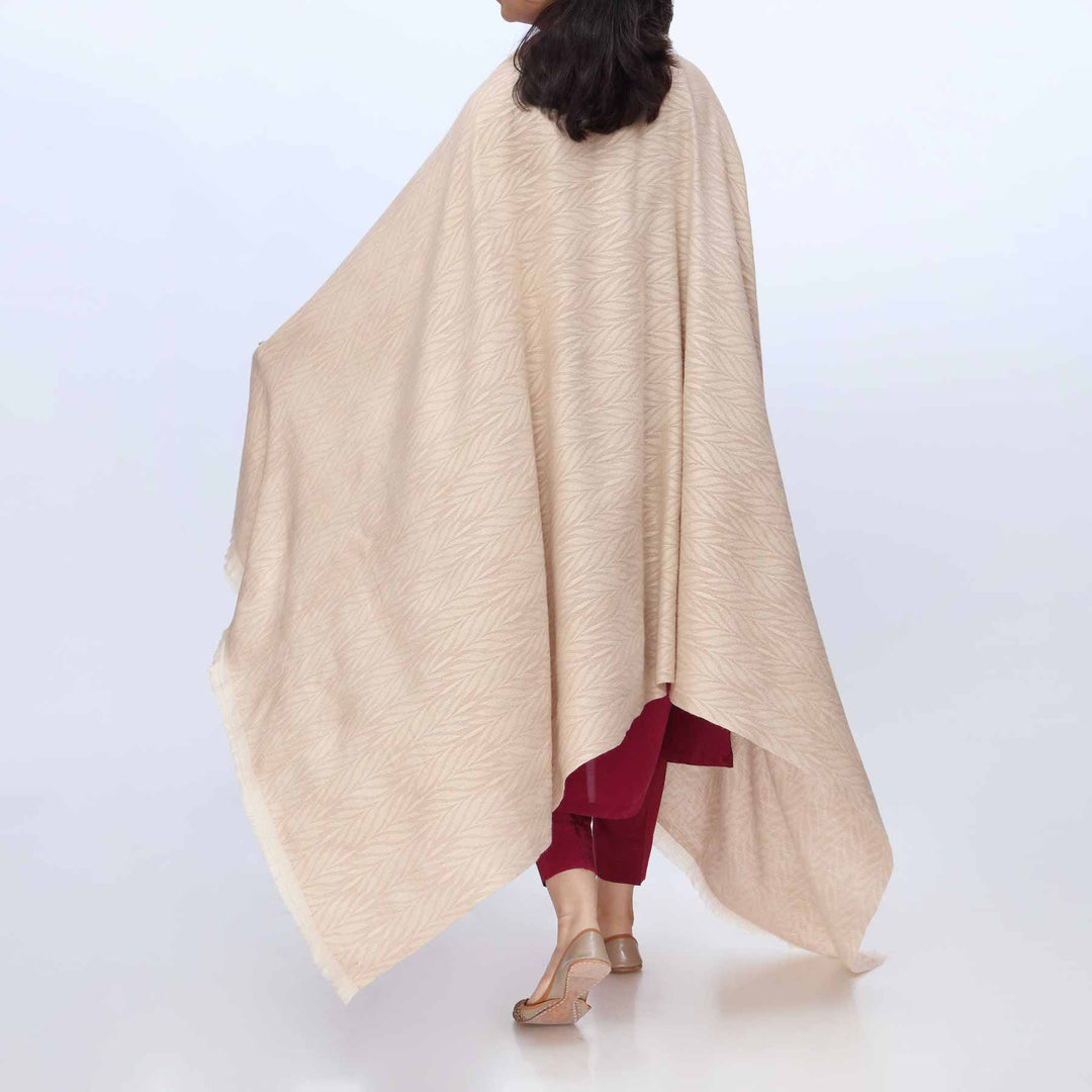 Khaki Winter Jacquard Shawl PW3706