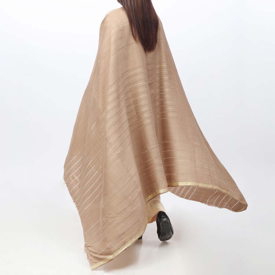 Brown Zari Border Shawl  PW3709