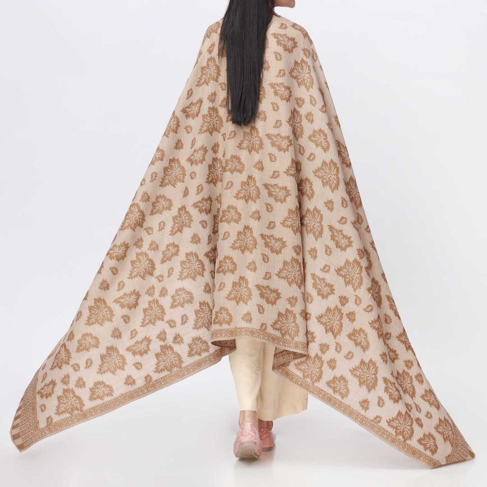 Brown Jacquard Winter Shawl PW3716