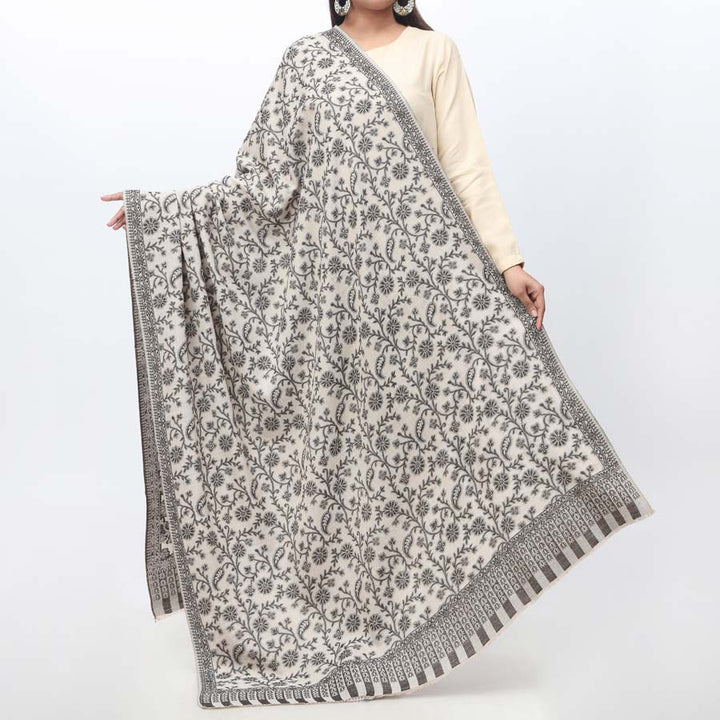 Khaki Jacquard Winter Shawl PW3716