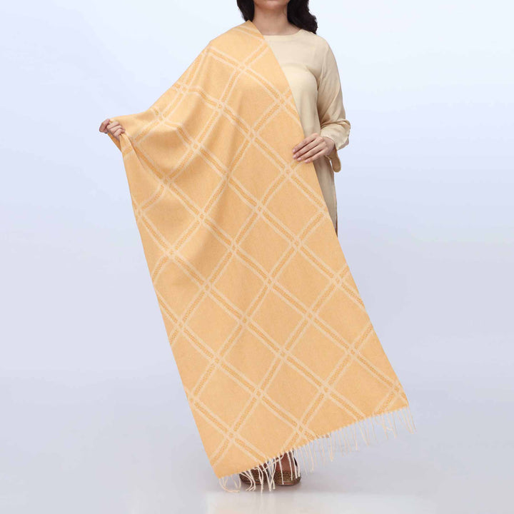 Mustard Winter Jacquard Stole PW3734