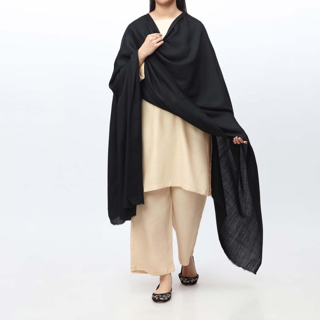 Black Plain Shawl PW3735