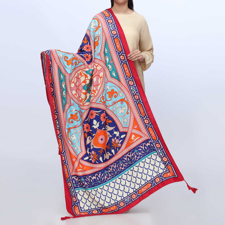 Blue Digital Printed Dupatta PW3761