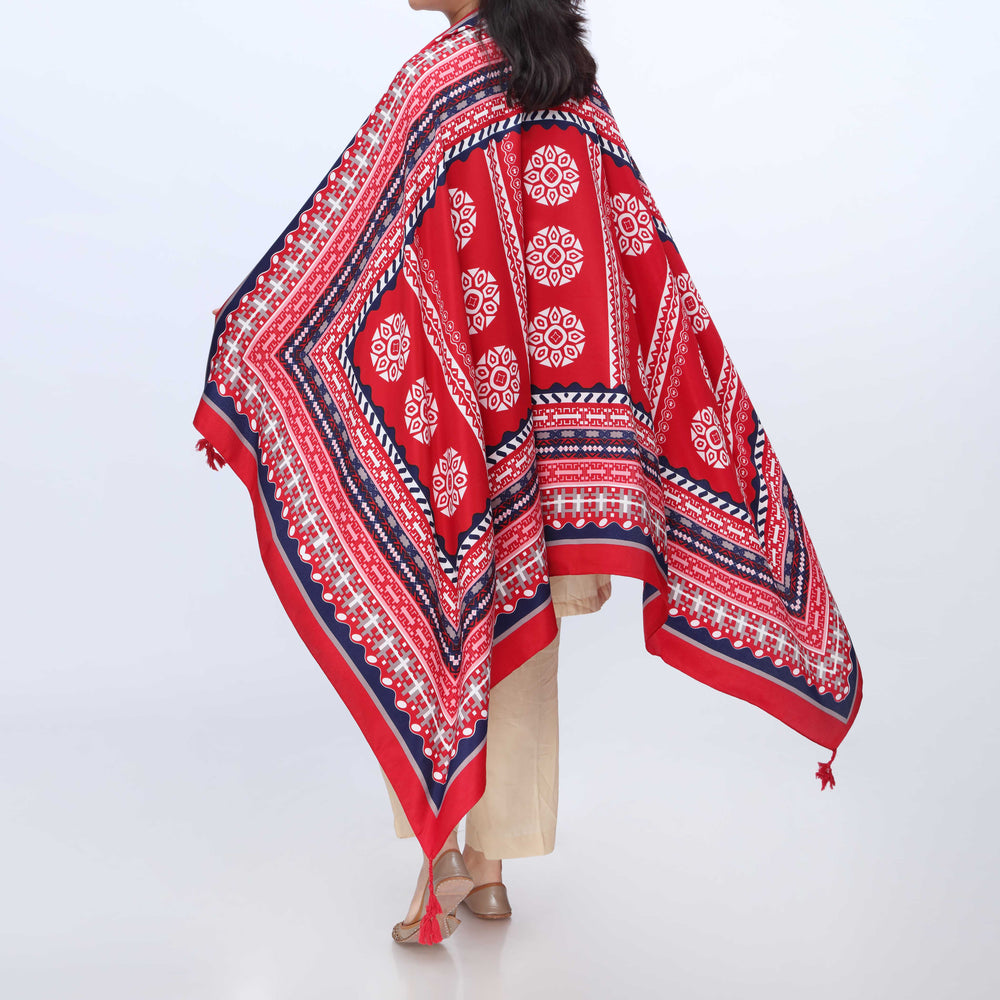 Red Digital Printed Dupatta PW3773