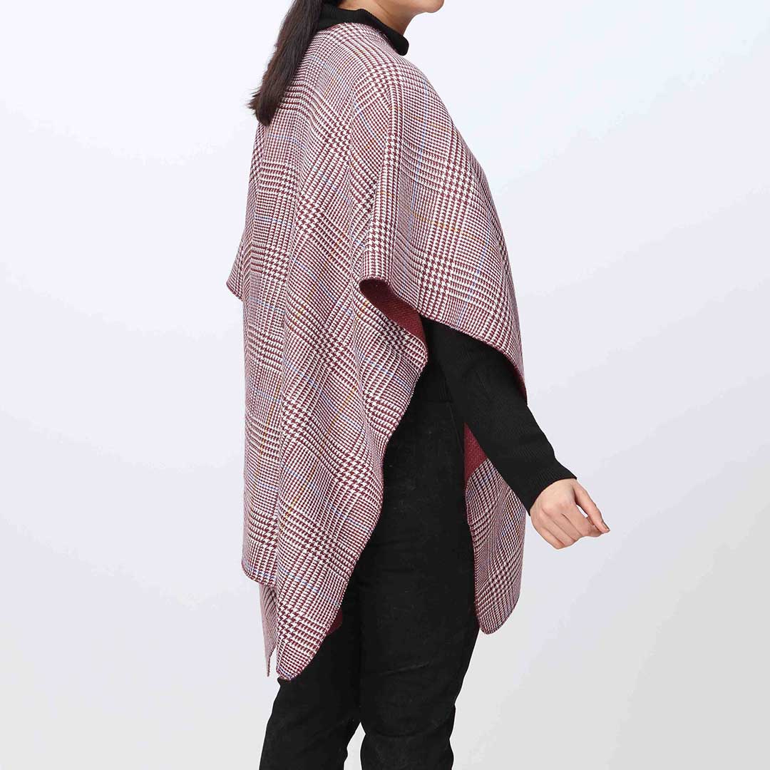 Maroon Cape Shawl PW3874