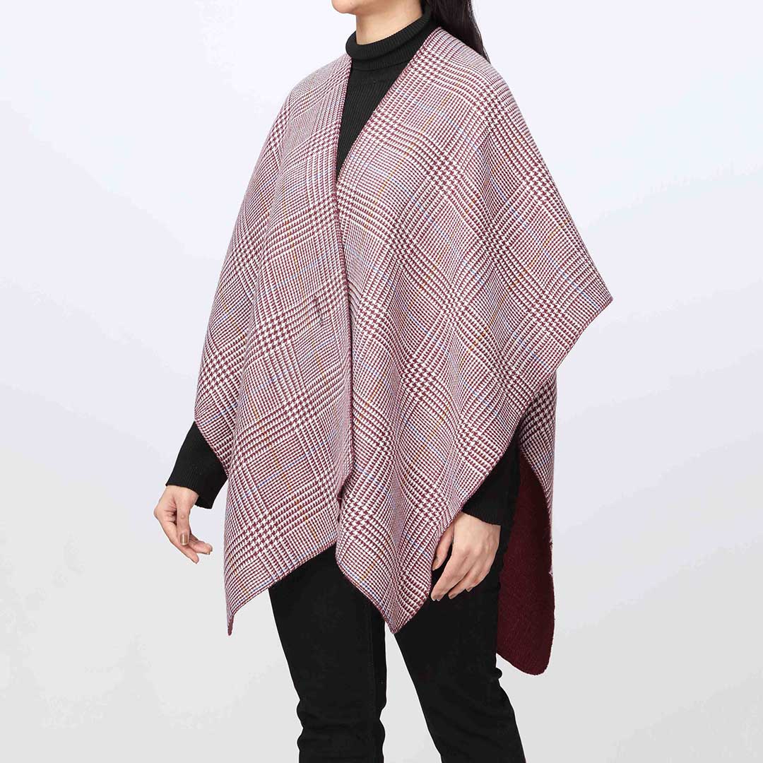 Maroon Cape Shawl PW3874