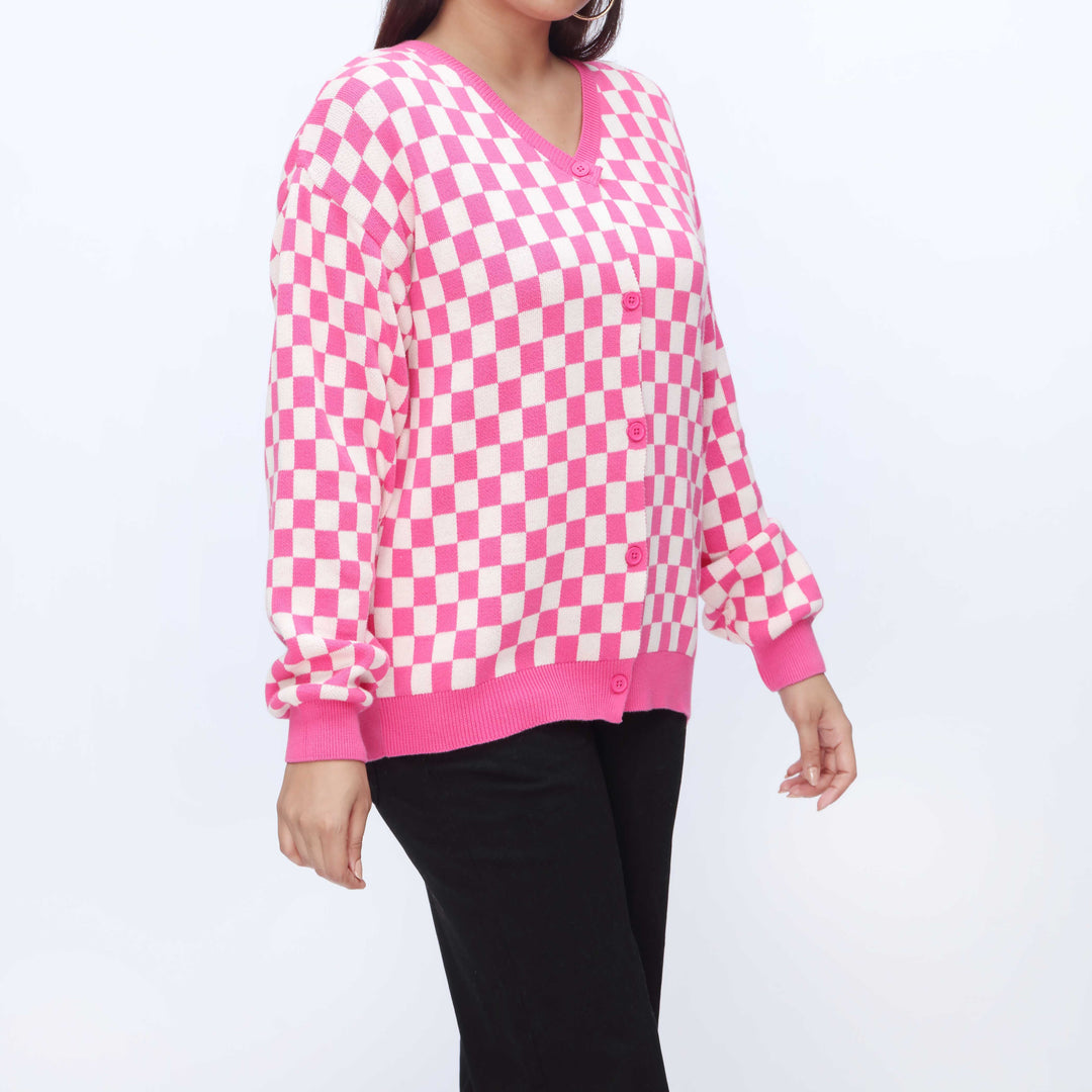 Pink Mid Length Cardigan PW3906