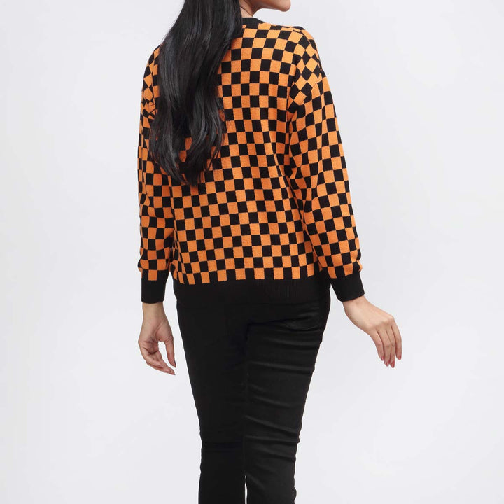 Orange Mid Length Cardigan PW3906