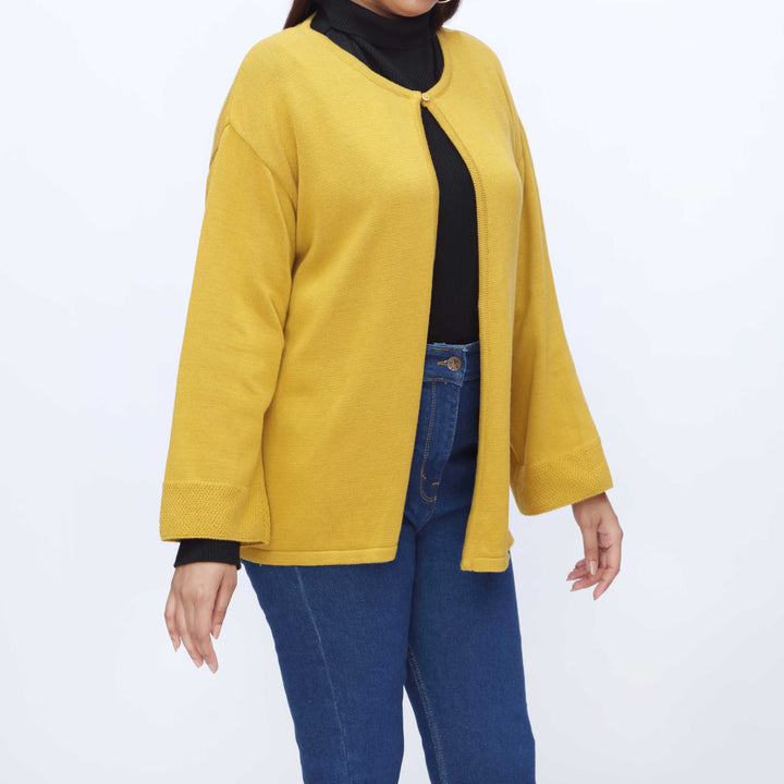 Mustard Mid Length Cardigan PW3908