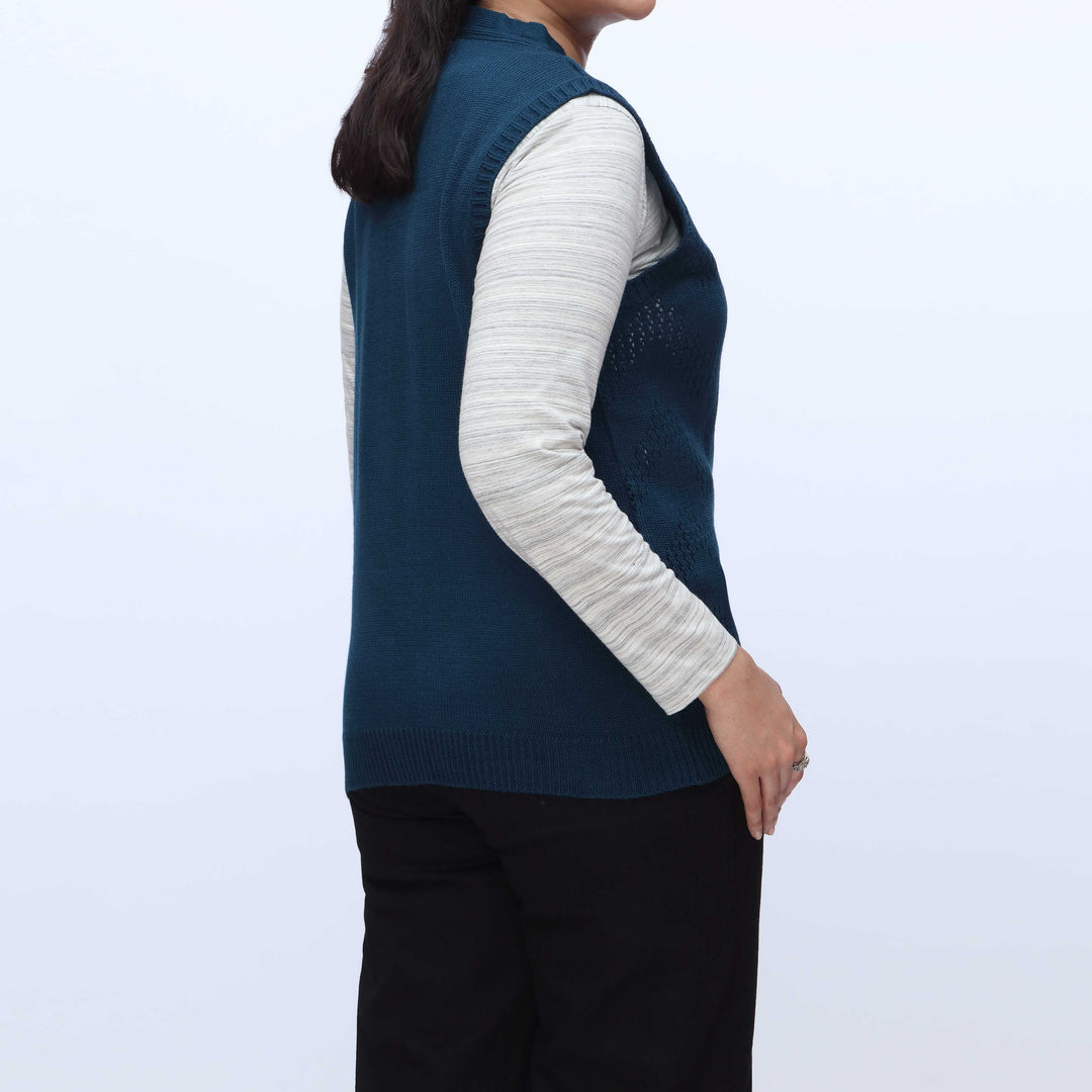 Blue Sleeveless Cardigan PW3910