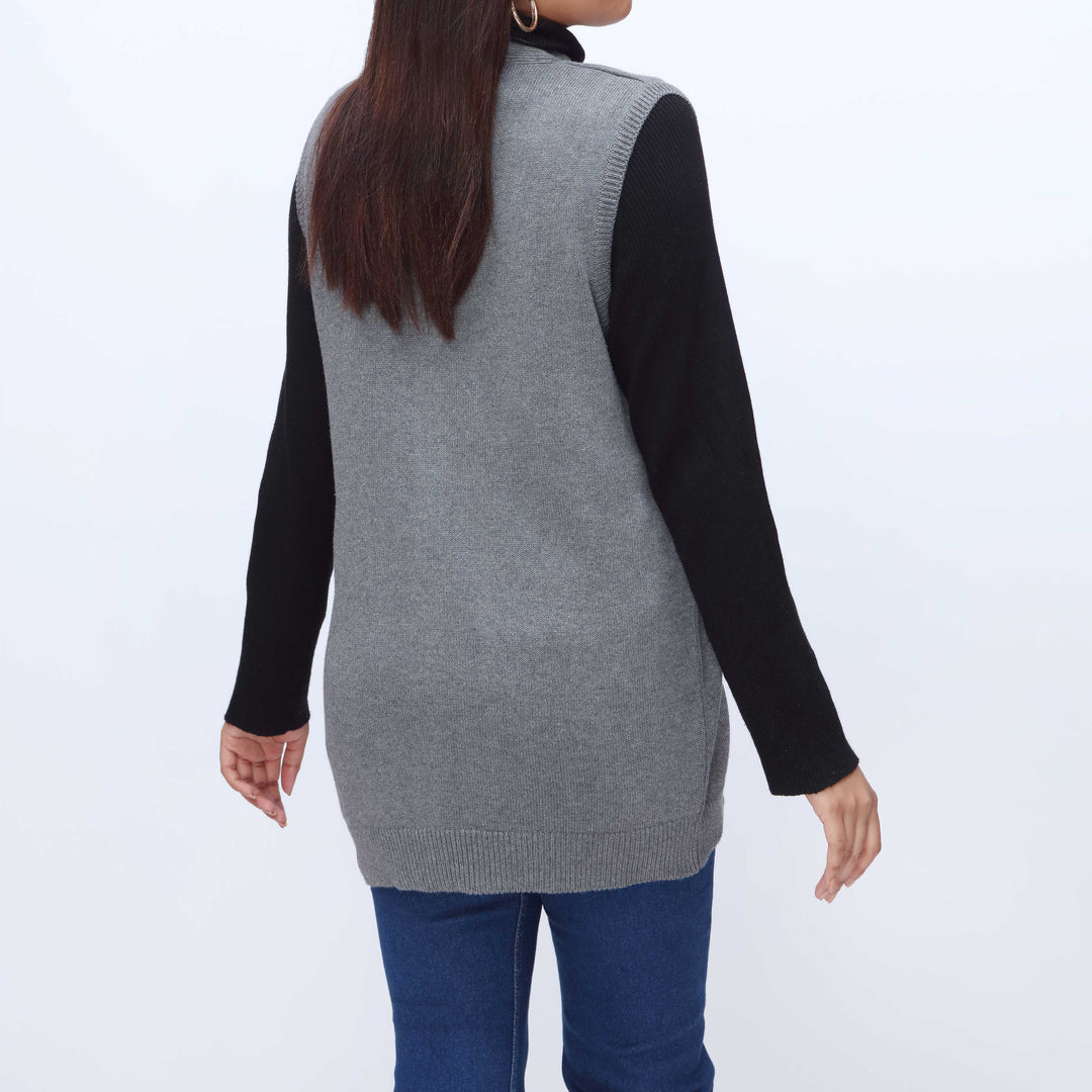 Grey Sleeveless Cardigan PW3913