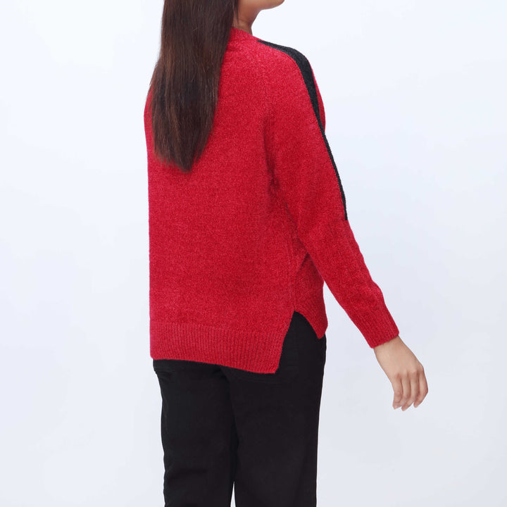 Red Mid Length Cardigan PW3931