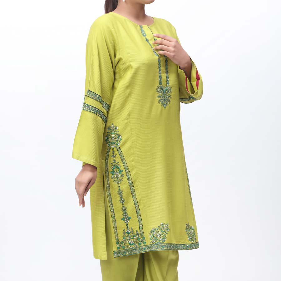 2PC- Embroidered Cambric Suit PW3996