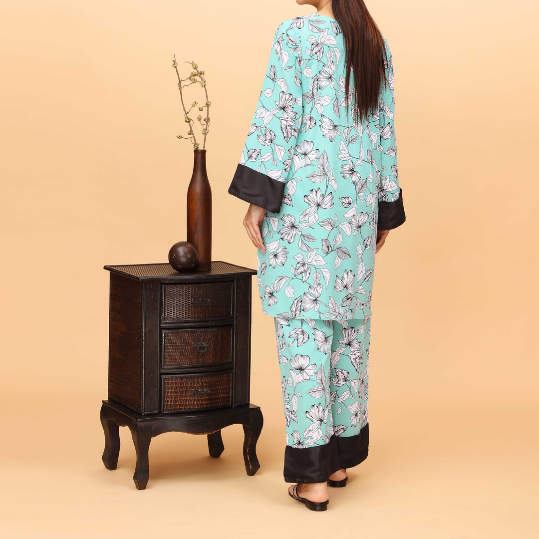 2PC Printed Grip Silk Suit PW4010