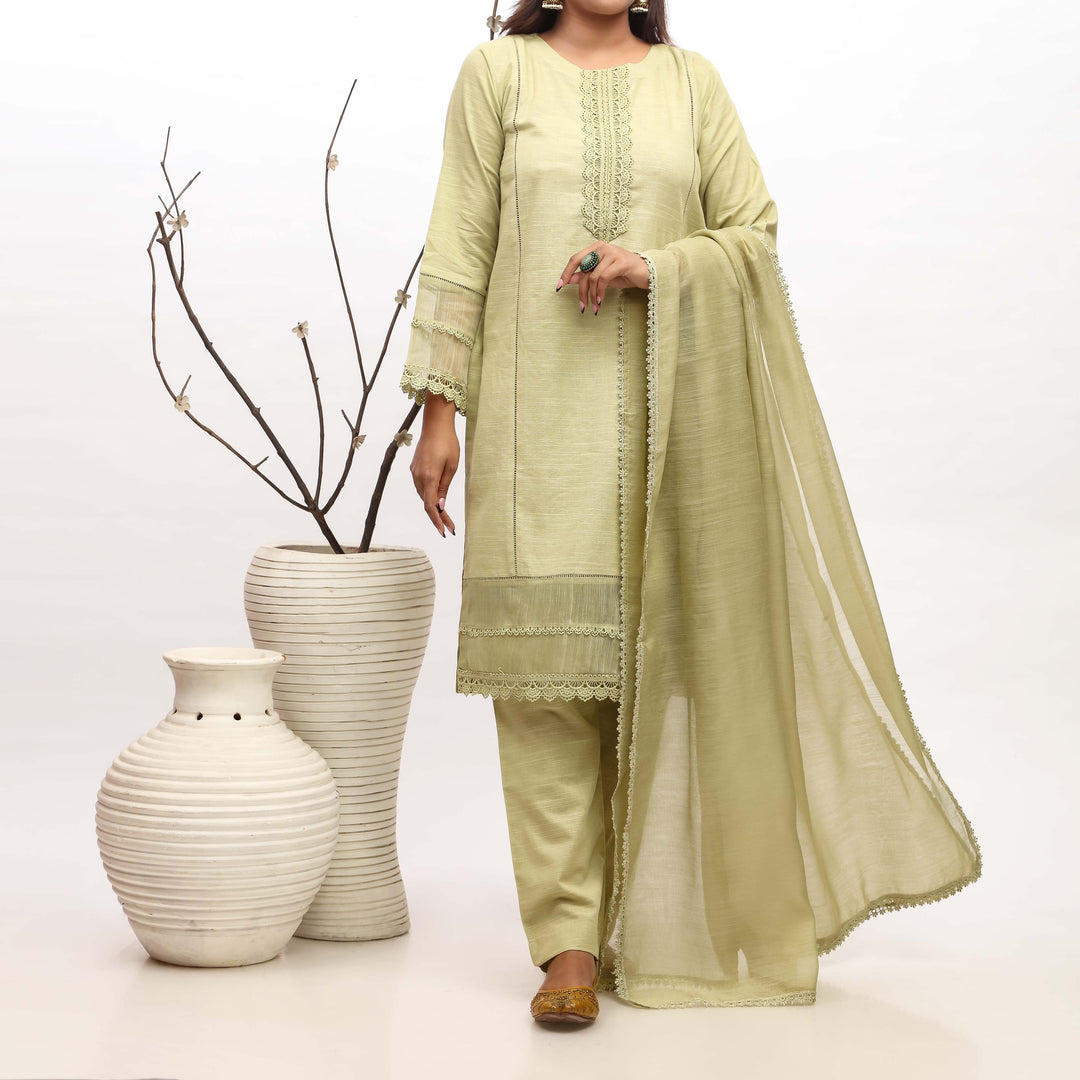 3PC- Khaddar Embellished Suit PW4035