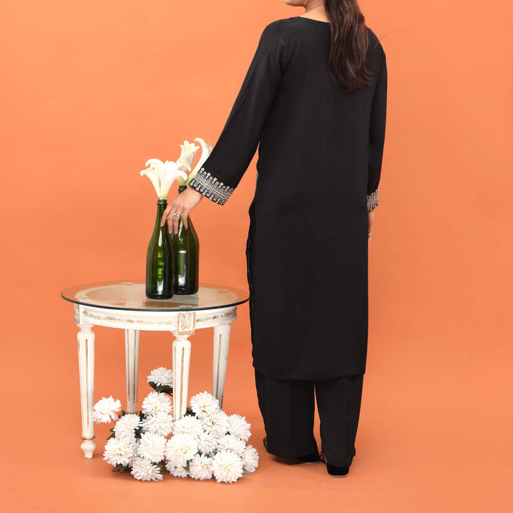 2PC- Embellished Grip Silk Co-ord Set PW4104