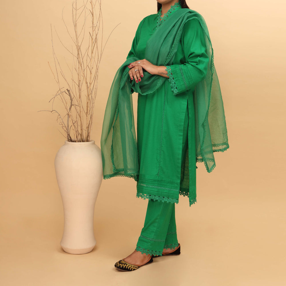 3PC- Embellished Khaddar Suit PW4112