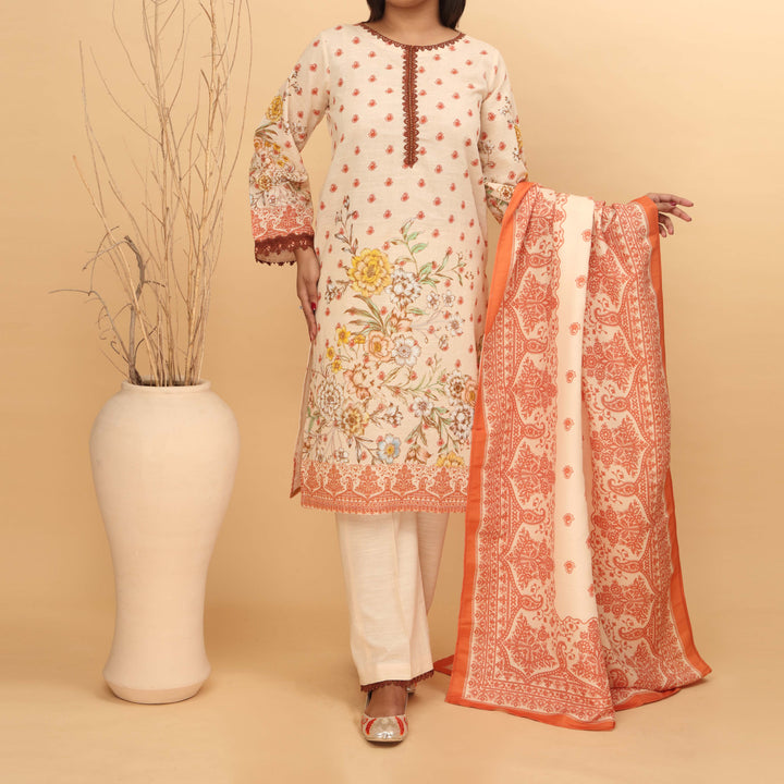 3PC- Digital printed Khaddar Suit PW4116