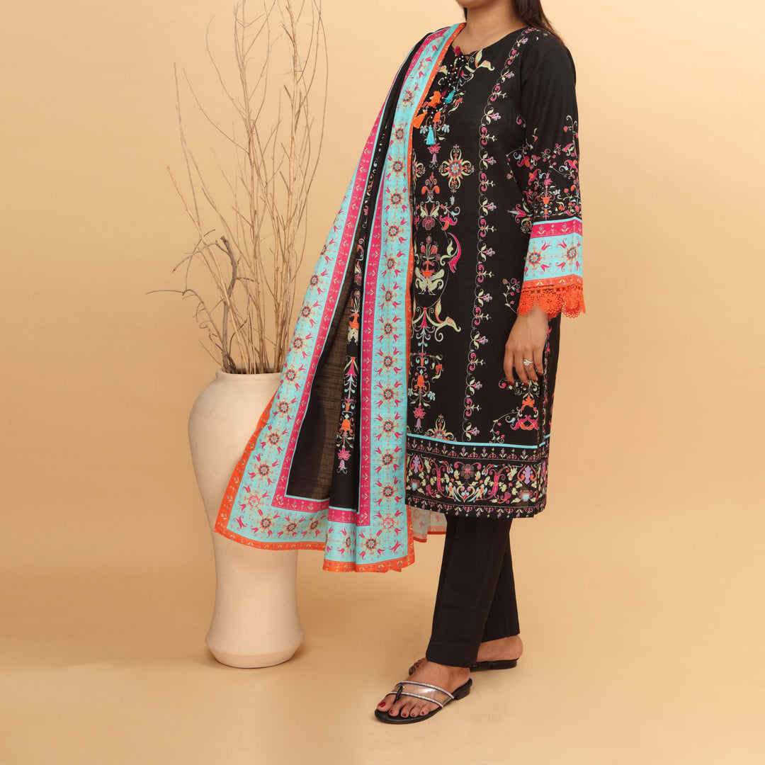 3PC- Digital printed Khaddar Suit PW4123