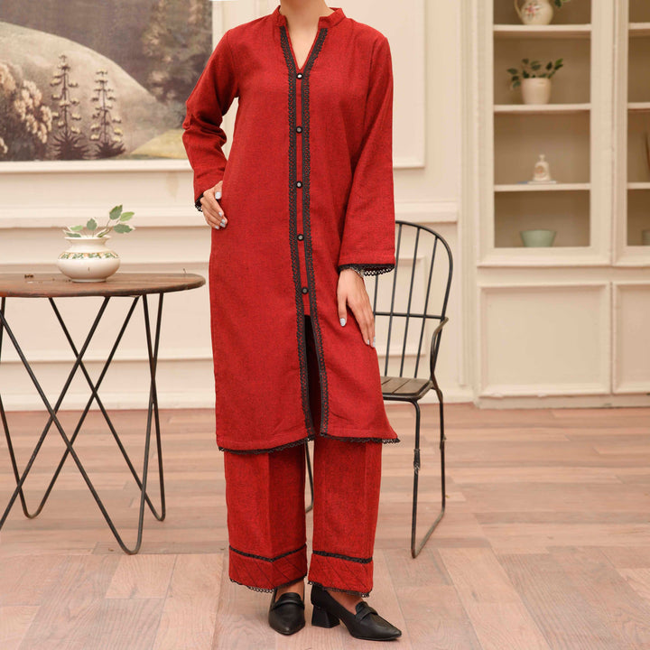 Red Flannel Co ord Set PW4129