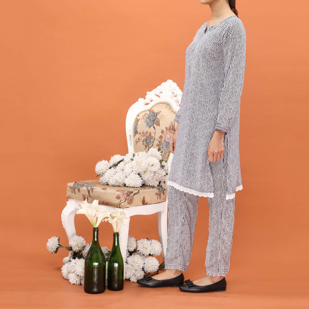 2PC- Printed Grip Silk Co-ord Set PW4133