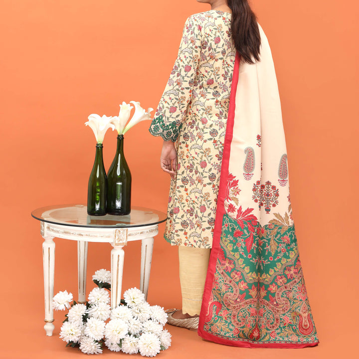 3PC- Embellished Khaddar Suit PW4146