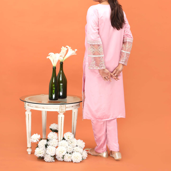 2PC- Embellished Acrylic Co-ord Set PW4158