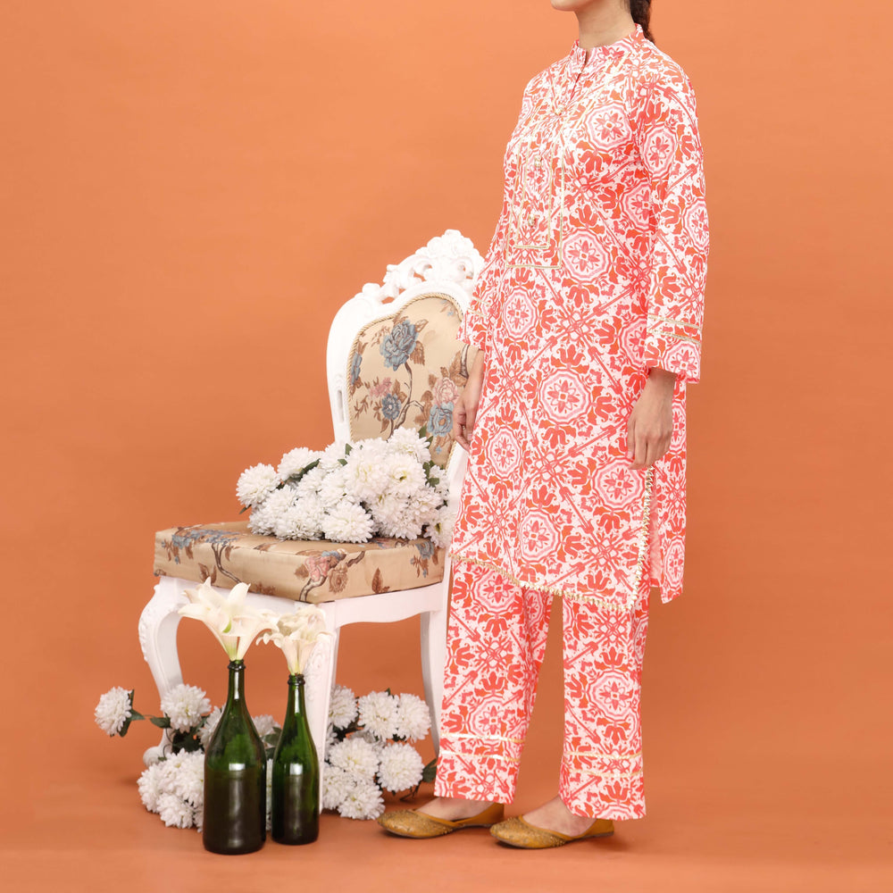 2PC- Printed Khaddar Co-ord Set PW4162