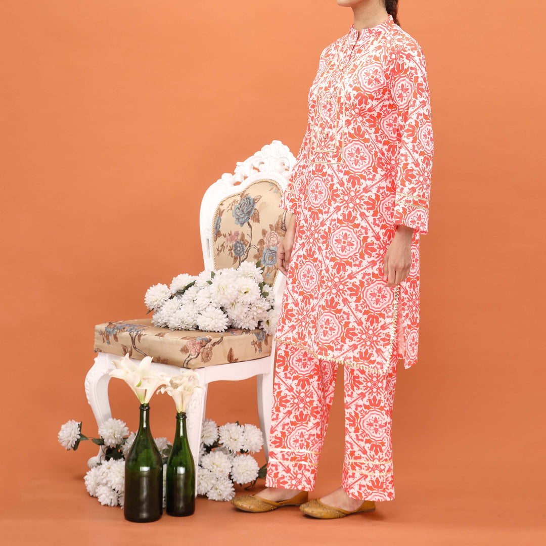 2PC- Printed Khaddar Co-ord Set PW4162