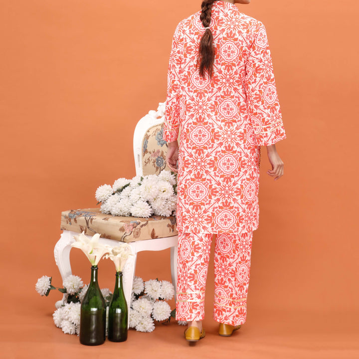 2PC- Printed Khaddar Co-ord Set PW4162