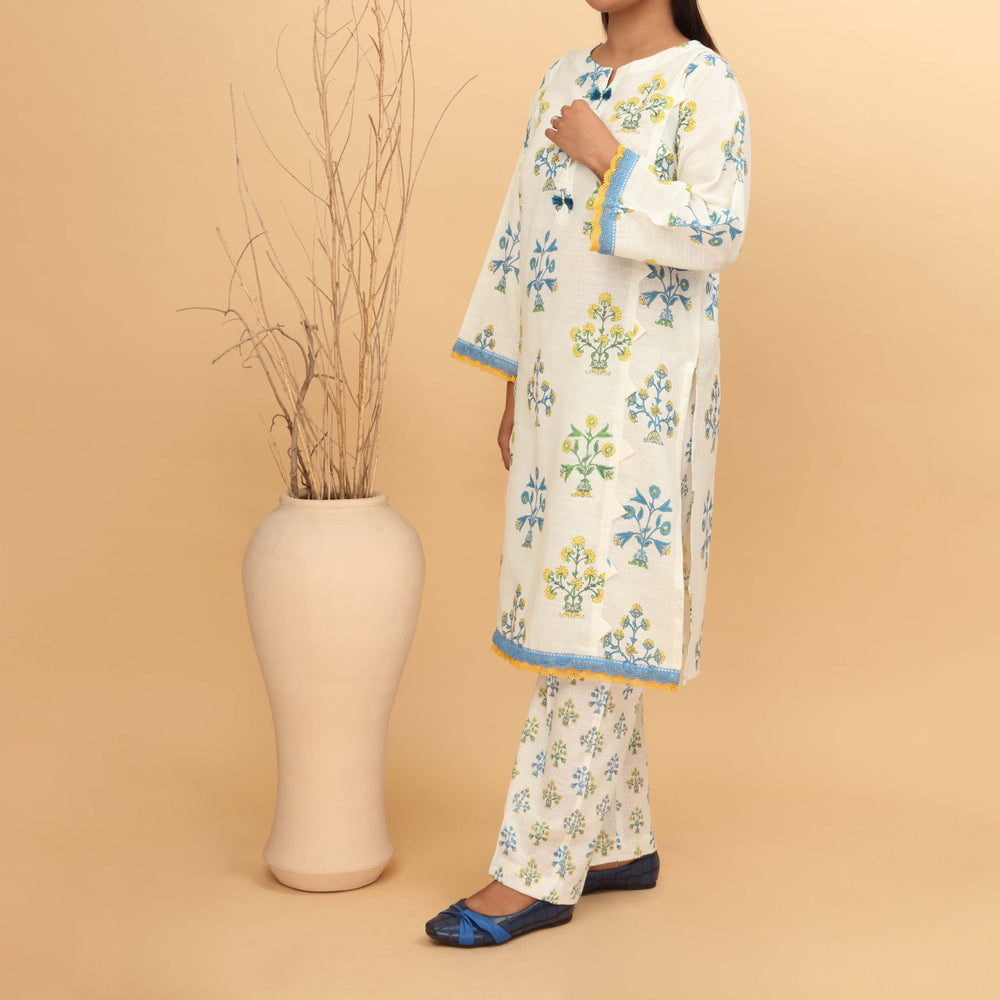 2PC- Printed Khaddar Co-ord Set PW4169