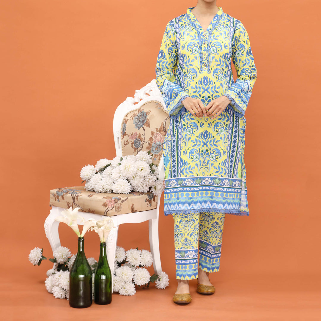 2PC- Printed Khaddar Suit PW4174