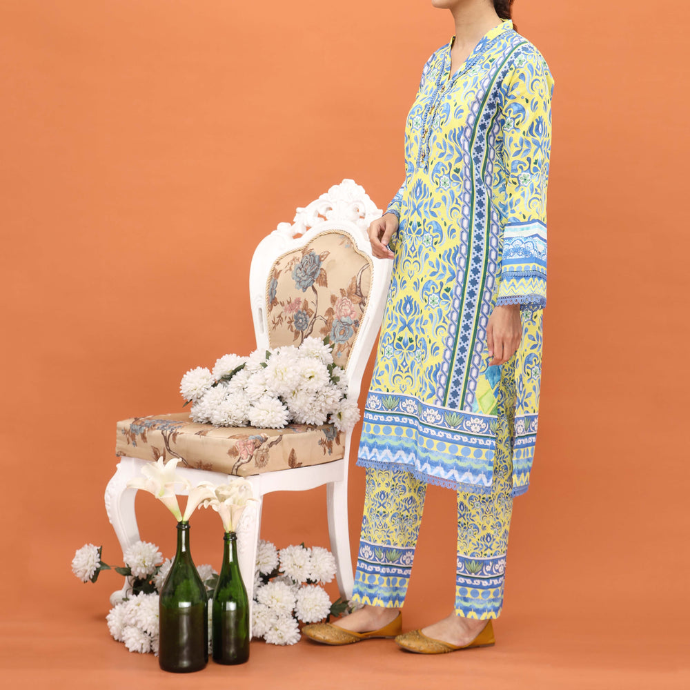 2PC- Printed Khaddar Suit PW4174