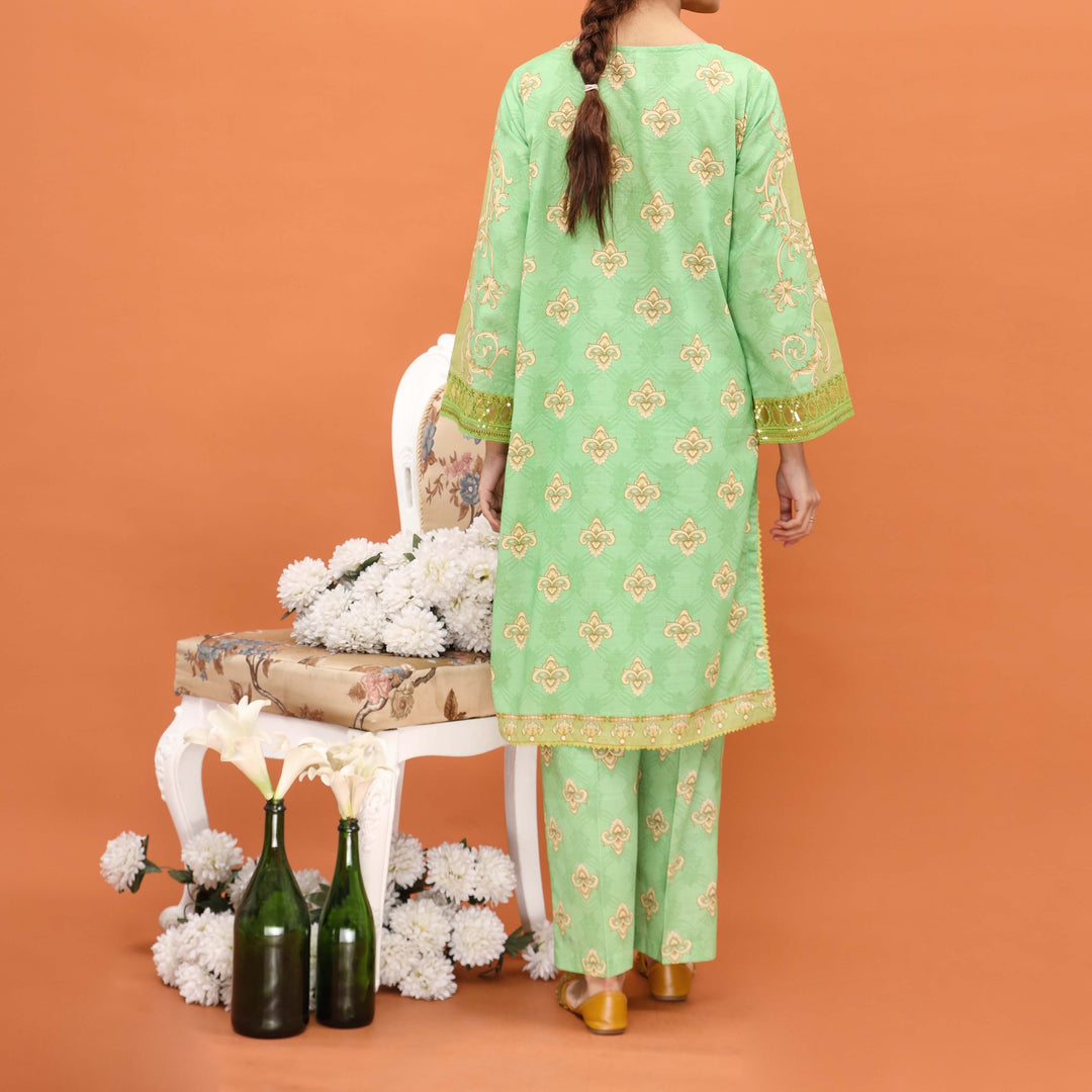 2PC- Printed Khaddar Co-ord Set PW4176