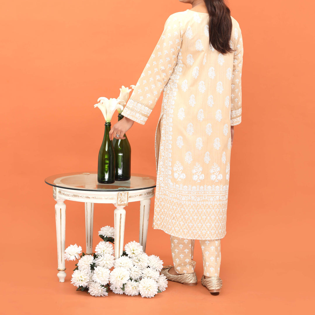 2PC- Printed Khaddar Co-ord Set PW4244