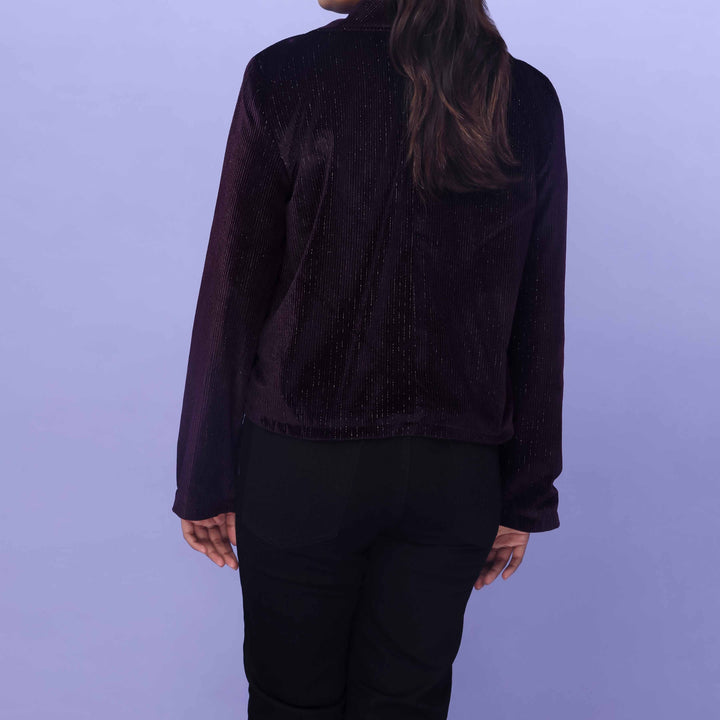 Purple Velvet Thread Winter Sweater PW4275