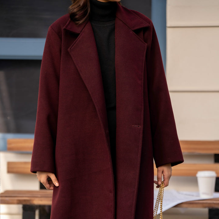 Maroon Wool Coat PW4280