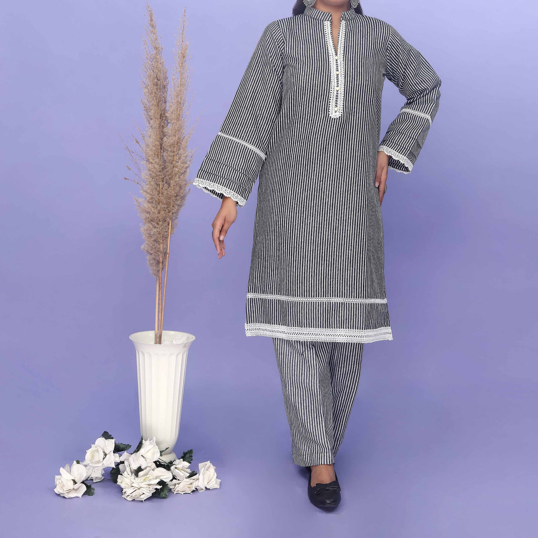 2PC- Flannel Checkered Suit PW4324